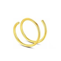 Minimalist C Shape Dual Loop Nose Ring