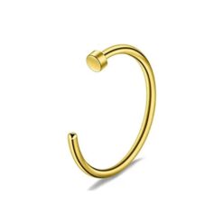 Sleek Flat Disc C Shape Nose Ring