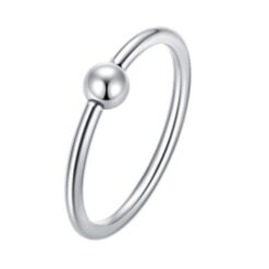Minimalist Silver Single Bead Nose Ring