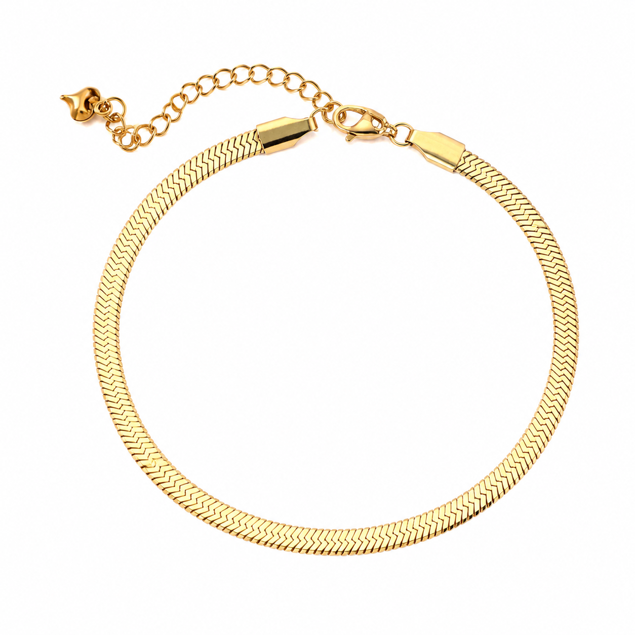 Minimalist Sleek Snake Chain Gold Anklet