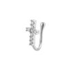 Silver Paved Zircon Cross Non Piercing Nose Ring