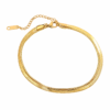 Simple Flat Snake Double Layer Gold Anklet