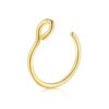 Smooth Tiny Teardrop C Shape Nose Ring