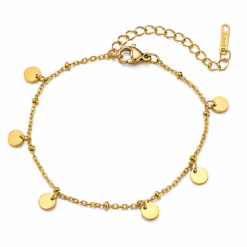 Soft Glossy Tiny Coin Gold Anklet
