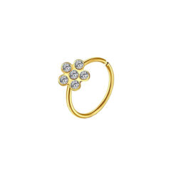 Sparkling Zircon Floral Nose Ring