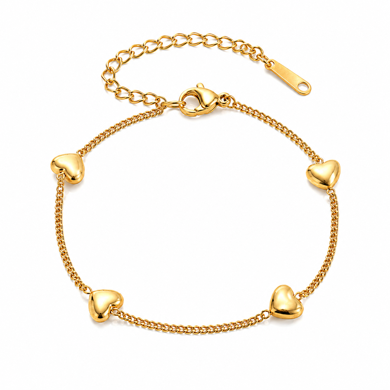 Tiny Multi Heart Everyday Gold Bracelet