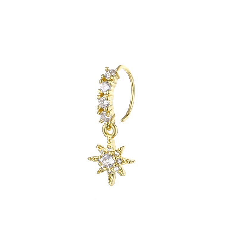 Paved Zircon North Star Drop Nose Ring