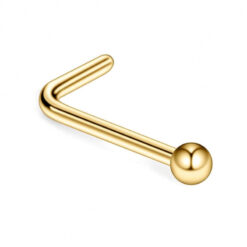 Minimalist Tiny Bead L Shape Nose Stud