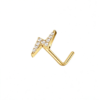 Paved Zircon Lightning Bolt L Shape Nose Stud