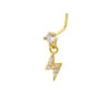 Paved Zircon Thunder Drop L Shape Nose Stud