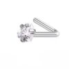 Romantic Heart Gem L Shape Nose Stud