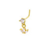 Triple Leaf Drop L Shape Nose Stud