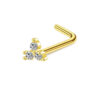 Triple Round Zircon L Shape Nose Stud